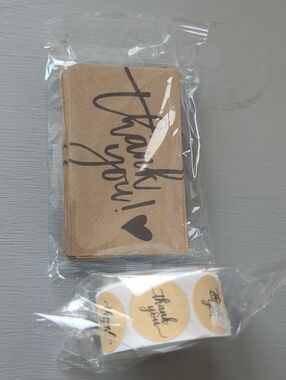 Thank You Kraft Card Pack with Sticker Roll